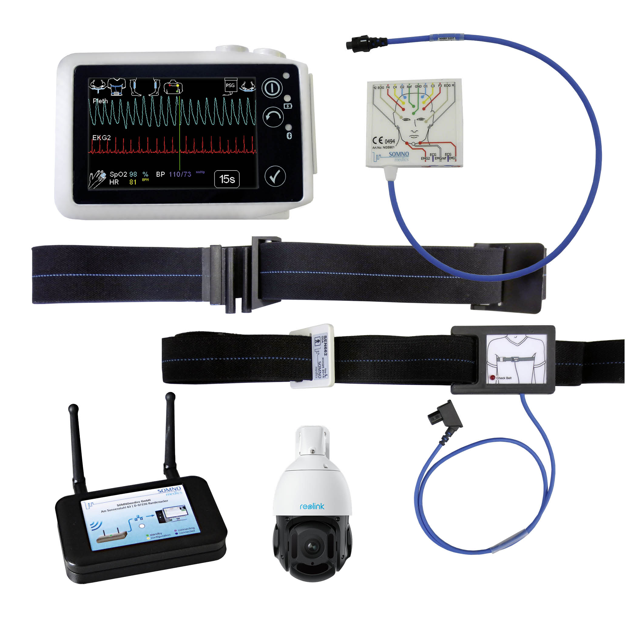 SOMNO HD PSG Tele  mit PTZ Kamera; Polysomnographie-System